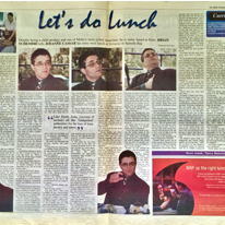 Let's do lunch interview
Malta Independent
15.03.2002