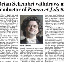Schembri withdraws
Sunday Times of Malta
13.05.2005