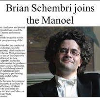 Schembri joins the Manoel
Times of Malta
4.02.2008