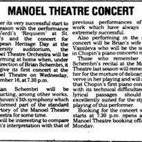 Manoel Theatre concert
Times of Malta
5.11.1988