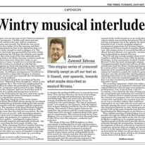 Wintry Interludes
Times of Malta
16.01.2007